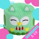 Squishy gâteau hibou vert - Animaux, Nourriture - Squishies France